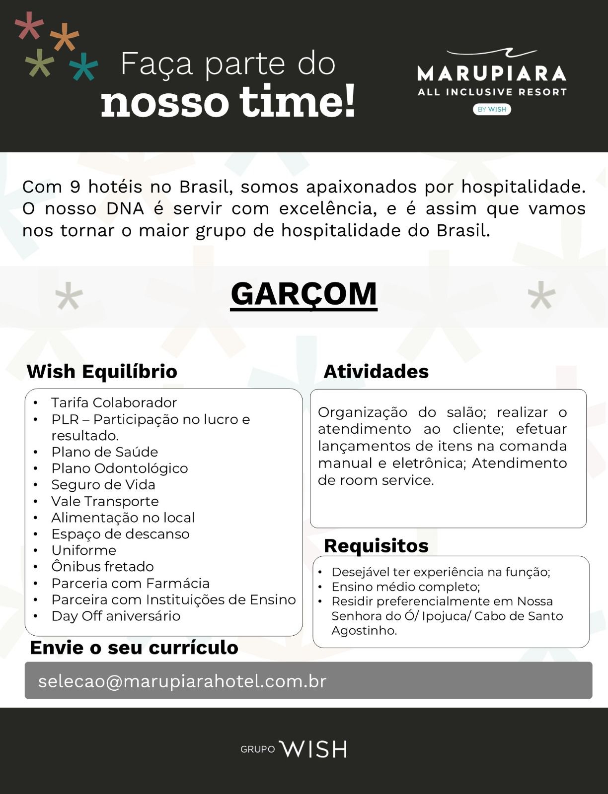 Vaga de Emprego - MARUPIARA - Sinthoresj - 140526 GARÇOM