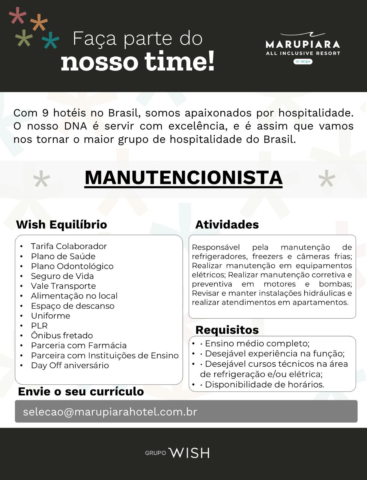 Vaga de Emprego - MARUPIARA - Sinthoresj - 140526 MANUTENCIONISTA