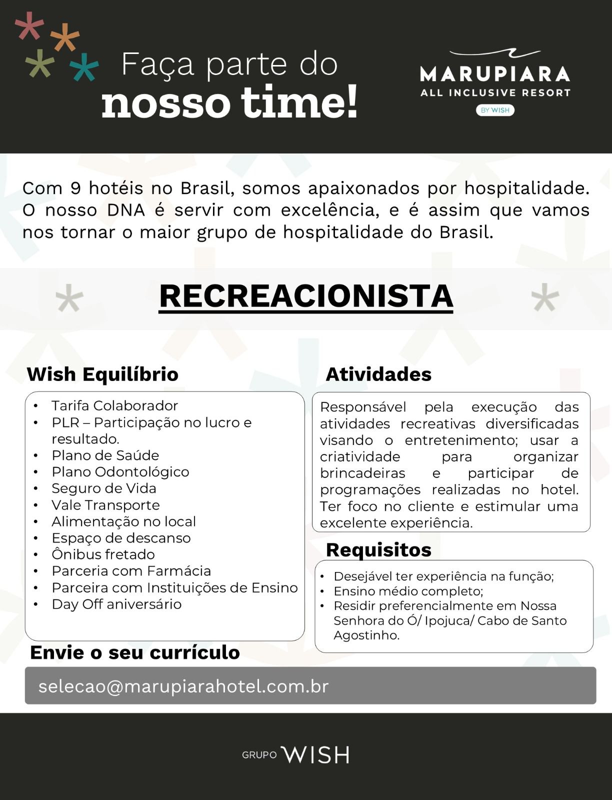 Vaga de Emprego - MARUPIARA - Sinthoresj - 140526 RECREACIONISTA