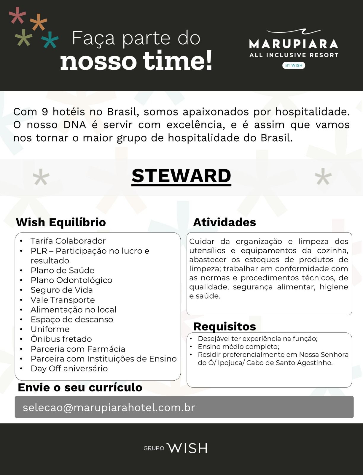 Vaga de Emprego - MARUPIARA - Sinthoresj - 140526 STEWARD